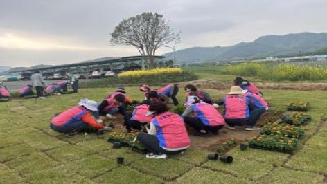 한국생활개선장흥군연합회 탄소중립실천 꽃동산 조성